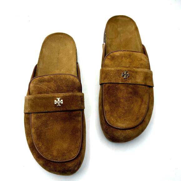 NEW NWT Tory Burch Everly Cork Sensory Suede Mule Brown Size US 10.5